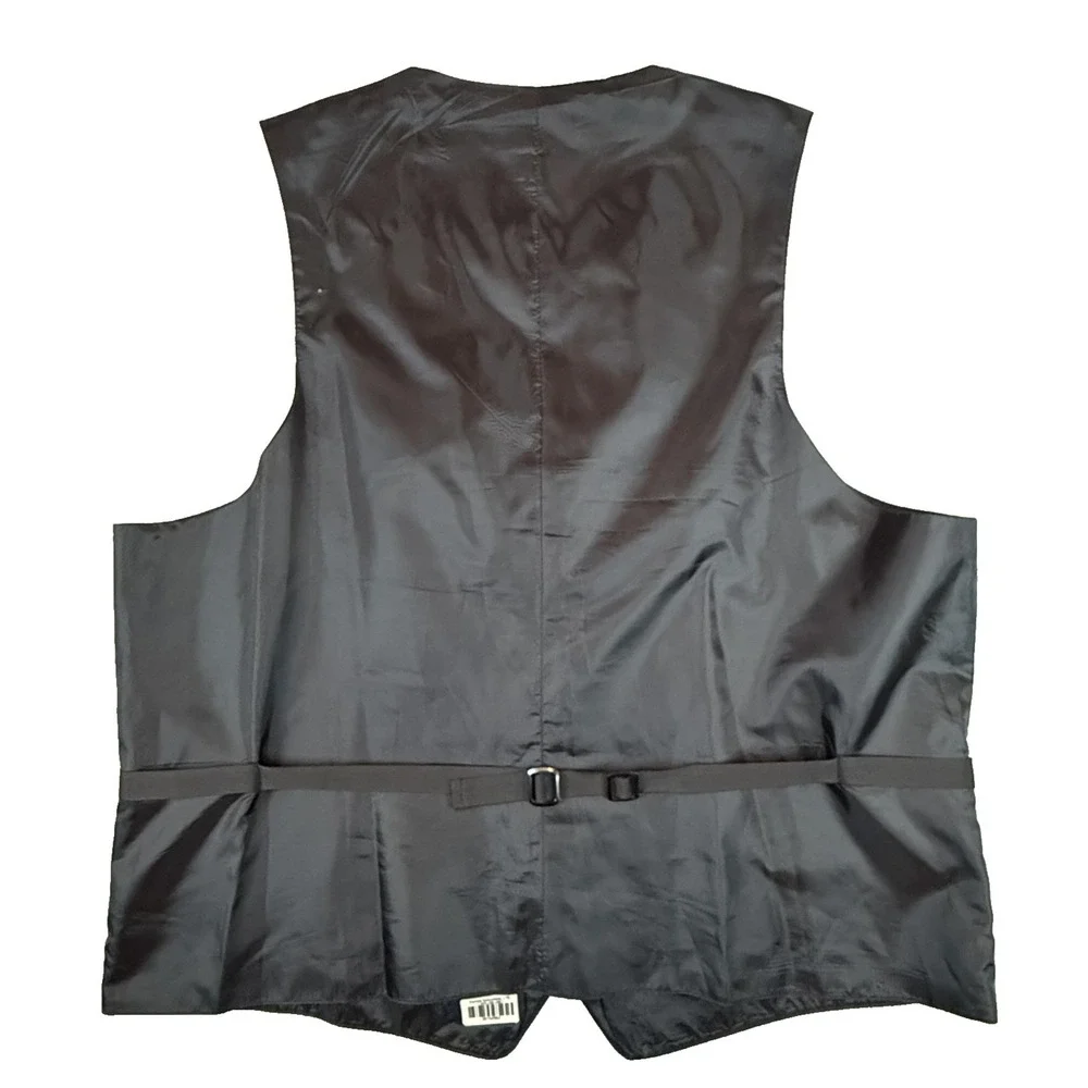 Vtg Chaps Ralph Lauren Vest Mens XL Black Tuxedo Formal Geometric Made USA 90s